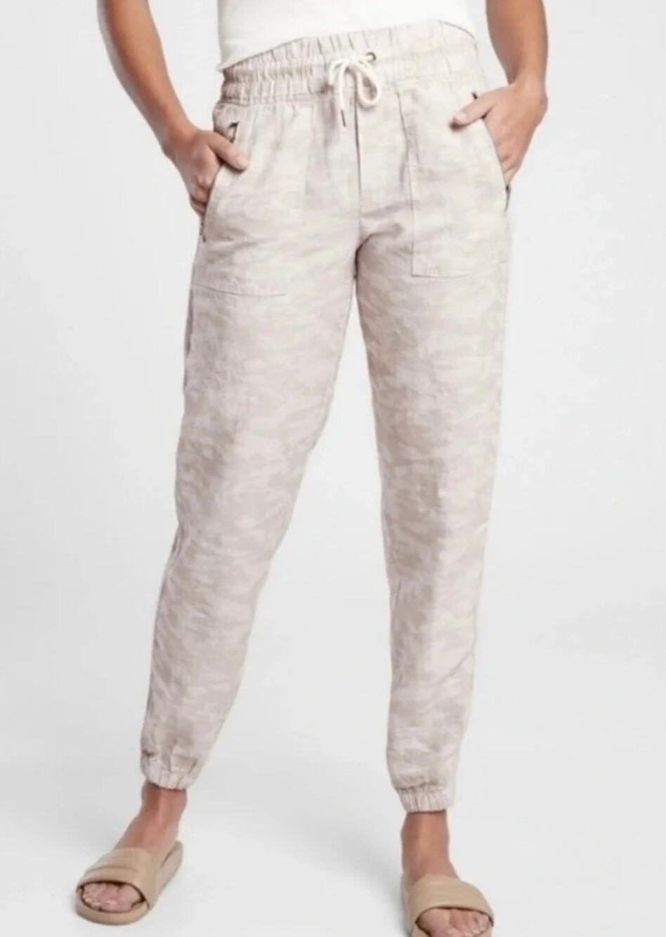 Athleta Cabo Tide 100% Linen Joggers - size 4 - J